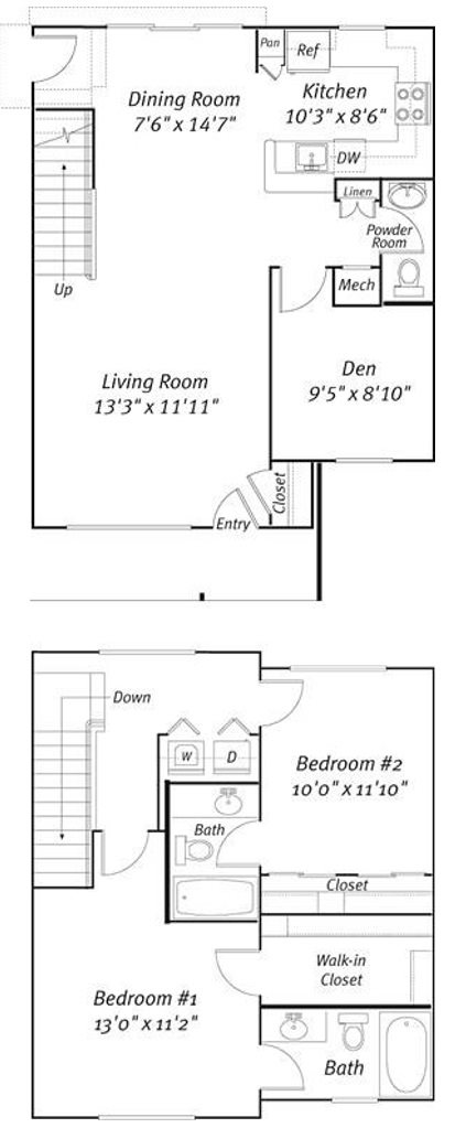 Salix Juanita Village_Kirkland WA_Floor Plan_Two Bedroom Two Bathroom Townhouse Salix Juanita Village_Kirkland WA_Floor Plan_Two Bedroom Two Bathroom Townhouse